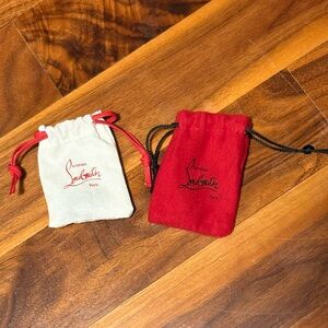 Christian Louboutin Red OR White Mini Drawstring Pouch, sold separately, NEW